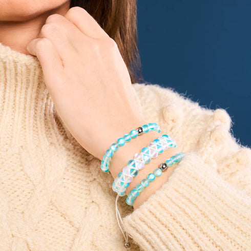 Aigue-marine | Argent | Bracelet de perles de verre sirène